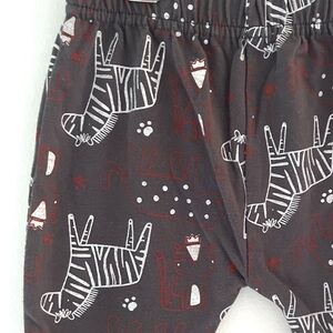 5/$20💥Zebra 🦓 Harem Joggers Pants, So Cute! Dark Gray White & Umber Red, Unisex